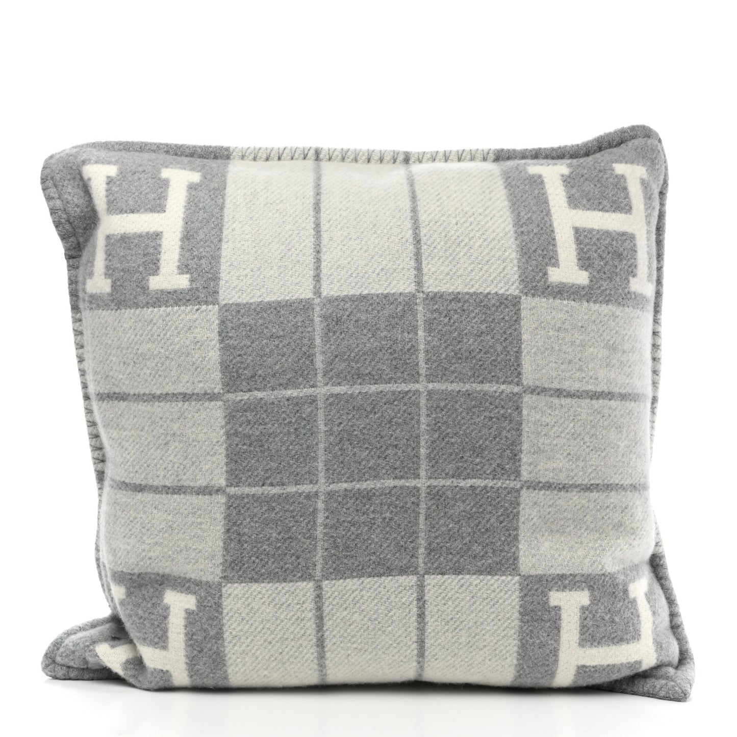 Wool Cashmere Avalon III Pillow PM Ecru Gris Clair