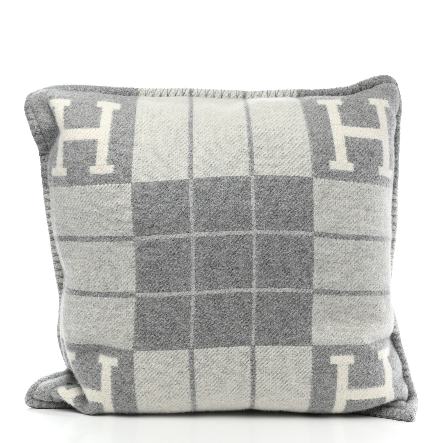 Hermes Wool Cashmere Avalon III Pillow PM Ecru Gris Clair 2 of 3