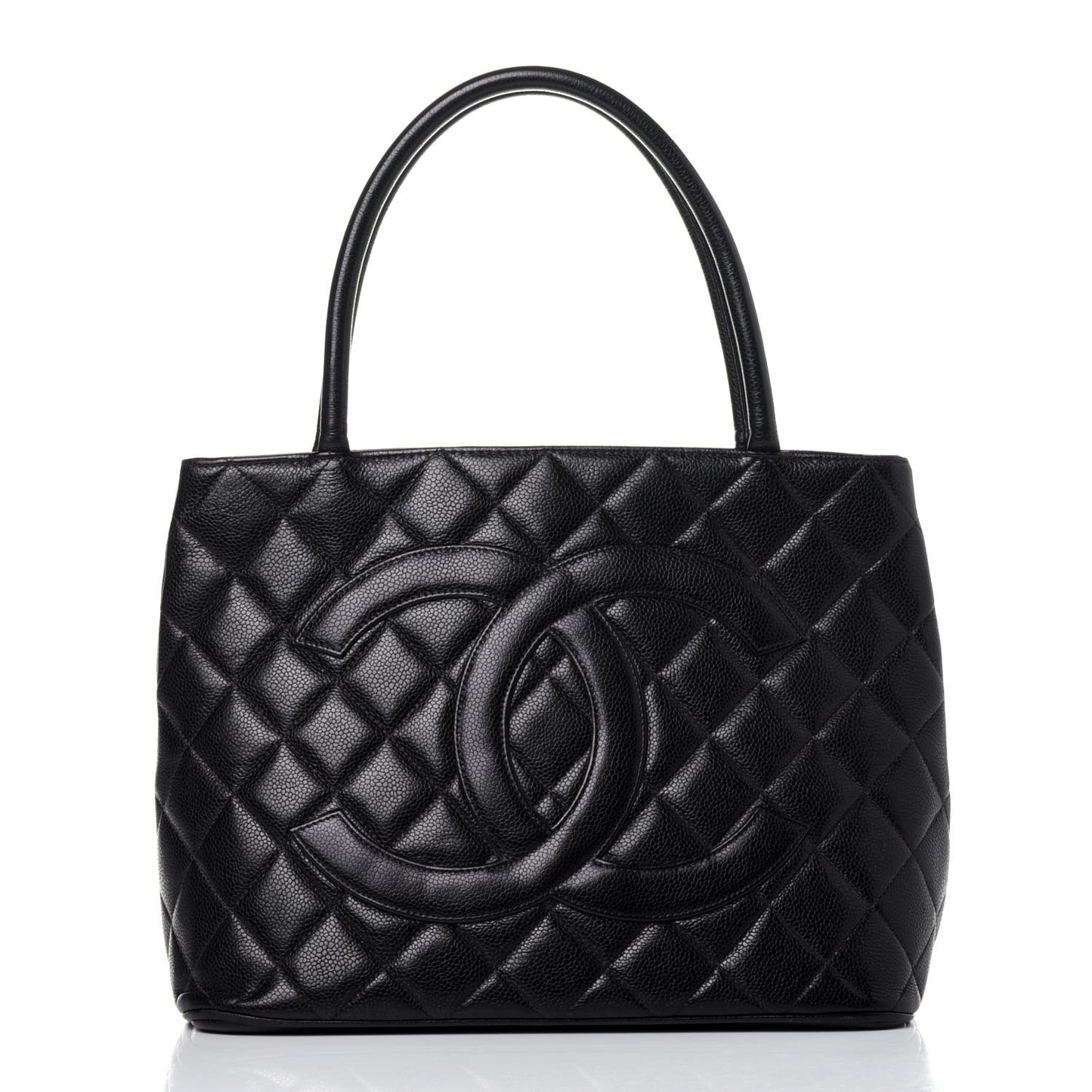 Caviar Quilted Medallion Tote Black