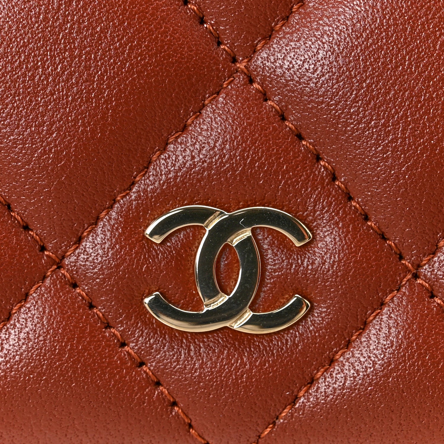 Chanel Lambskin Quilted Wallet On Chain WOC Brown 11 of 11