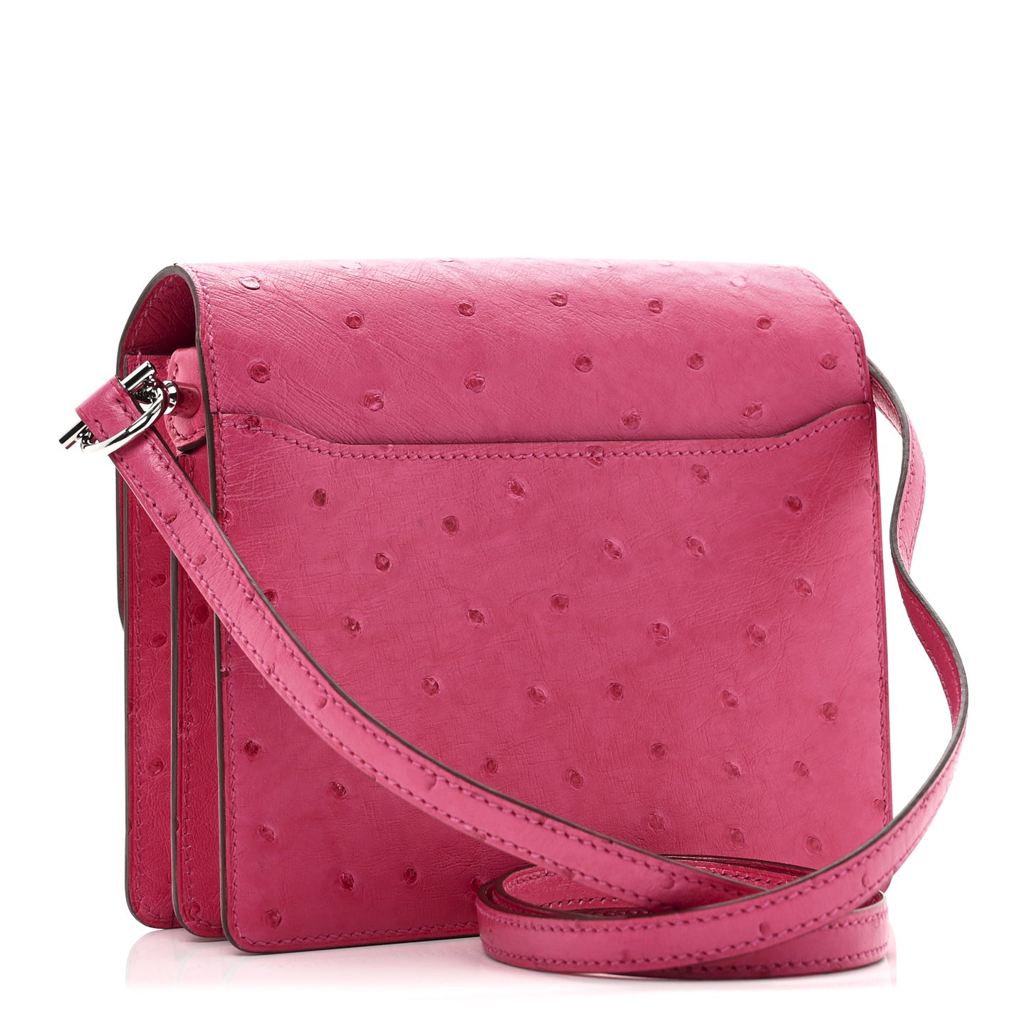 Ostrich Mini Sac Roulis Rose Tyrien