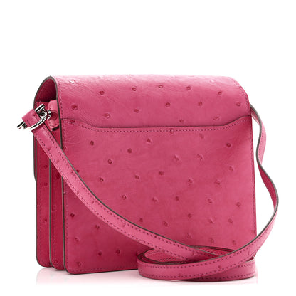 Hermes Ostrich Mini Sac Roulis Rose Tyrien 3 of 11