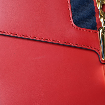 Gucci Calfskin Small Sylvie Shoulder Bag Hibiscus Red 10 of 10