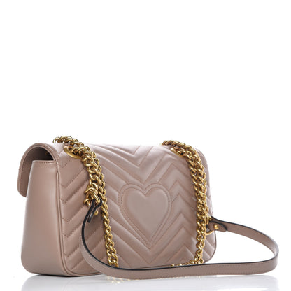 Gucci Calfskin Matelasse Small GG Marmont Shoulder Bag Porcelain Rose 3 of 9
