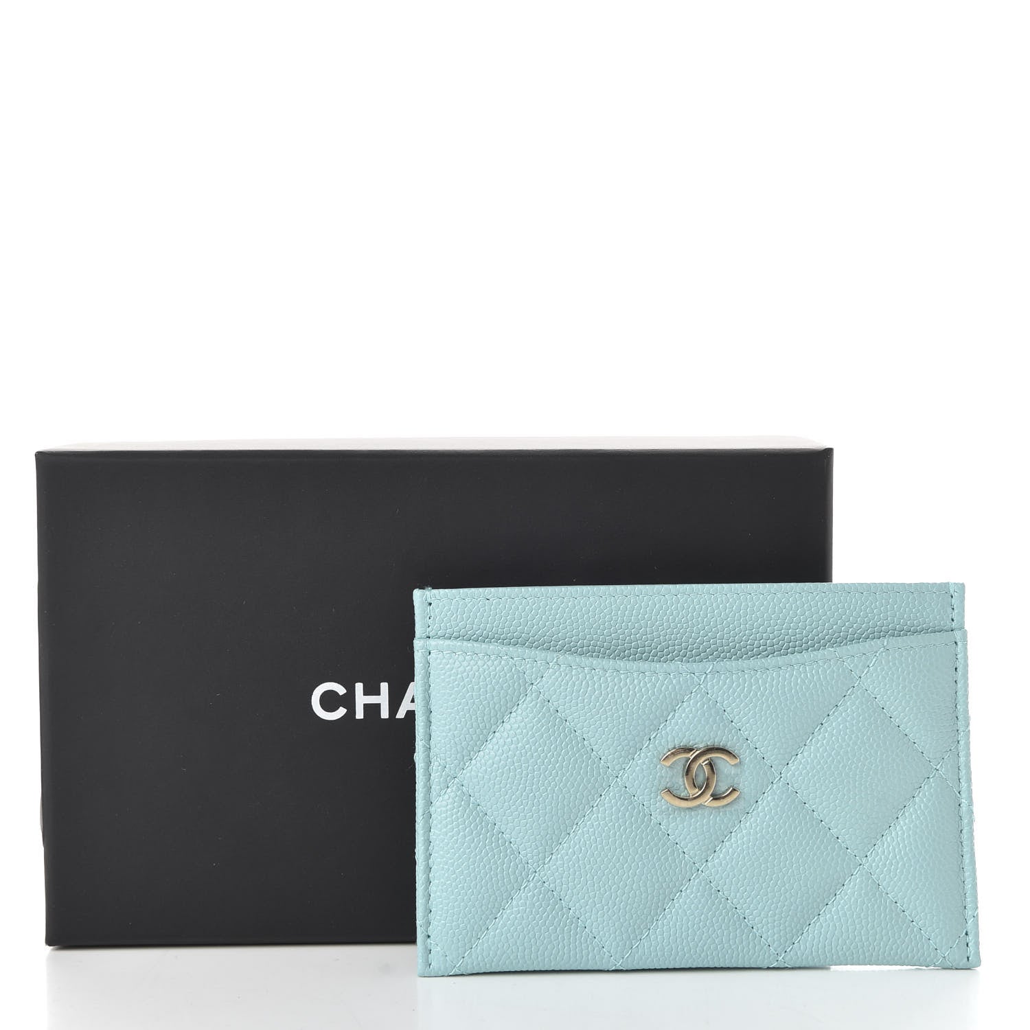 Chanel Caviar Quilted Card Holder Light Blue 8 of 8