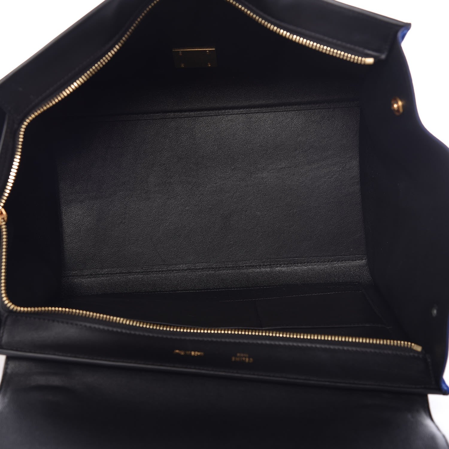 Celine Bullhide Calfskin Nubuck Medium Tri-color Trapeze Coffee 5 of 12