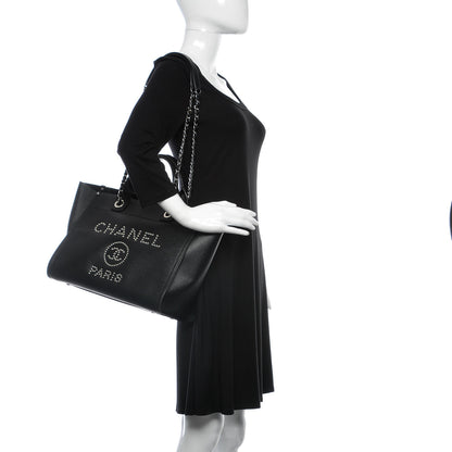 Chanel Caviar Small Studded Deauville Tote Black 2 of 10
