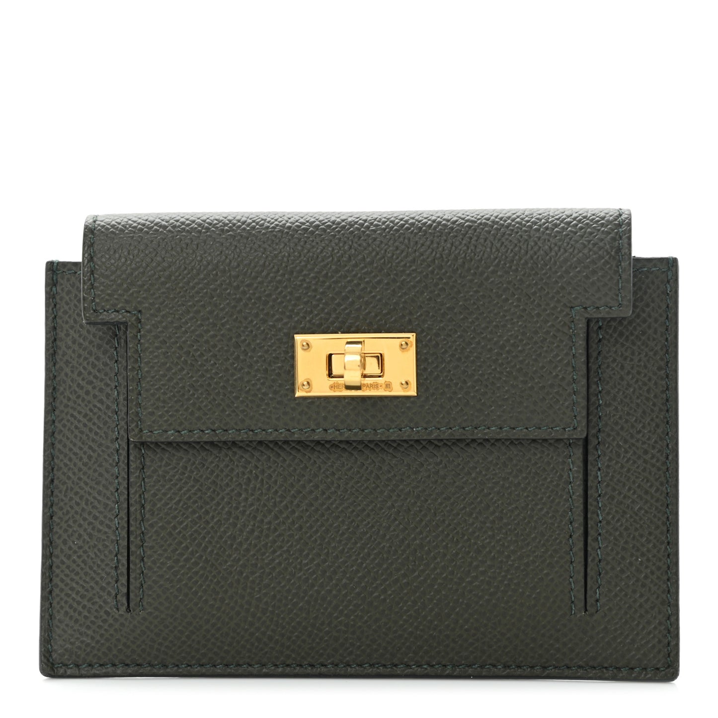 Epsom Kelly Pocket Compact Wallet Vert De Gris