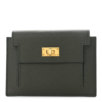 Hermes Epsom Kelly Pocket Compact Wallet Vert De Gris 1 of 8