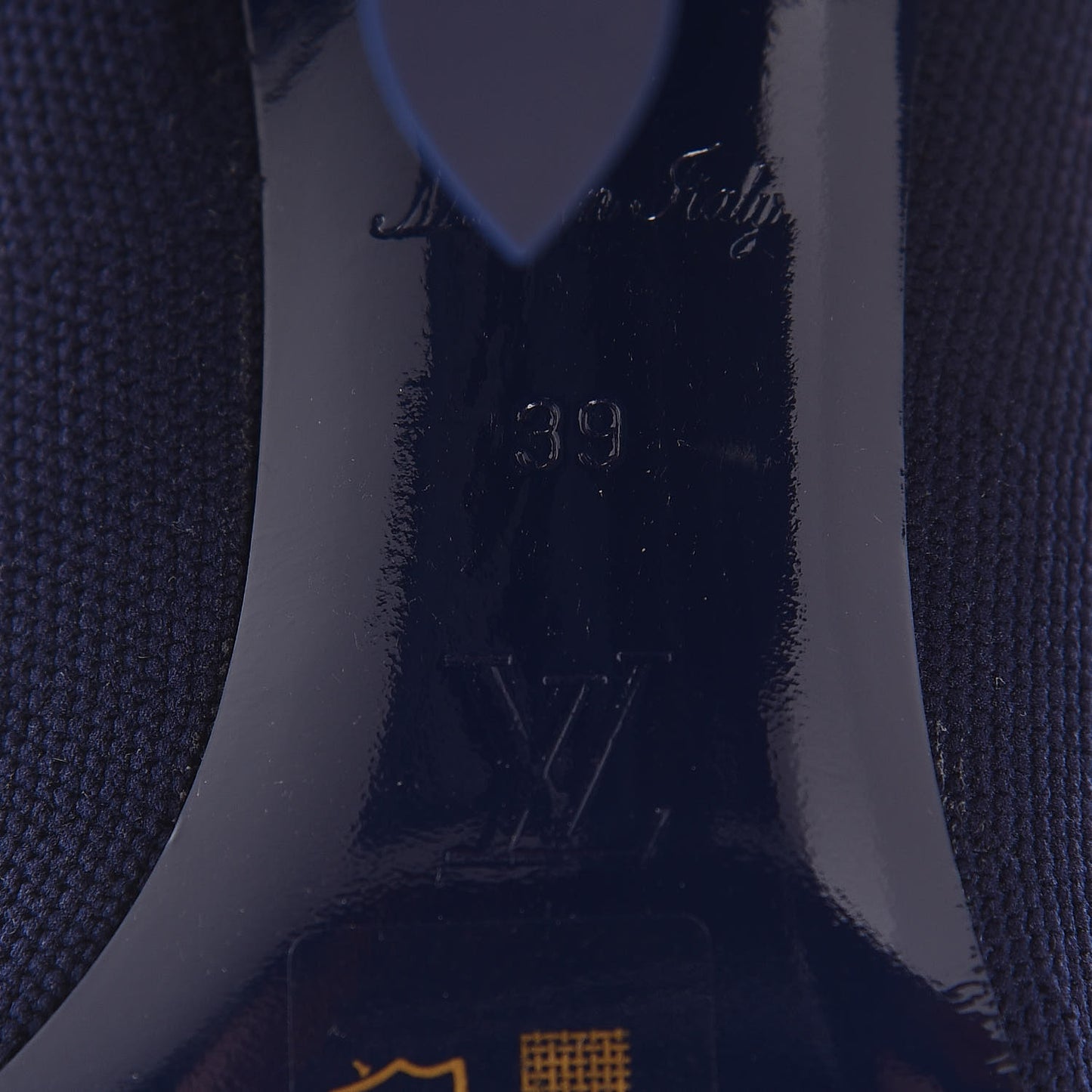 Stretch Fabric LV Black Heart Sock Ankle Boots 39 Marine