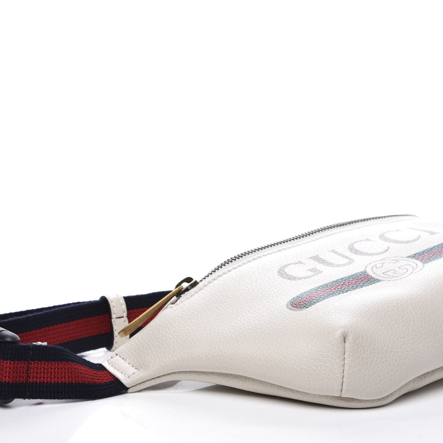 Grained Calfskin Small Logo Belt Bag White