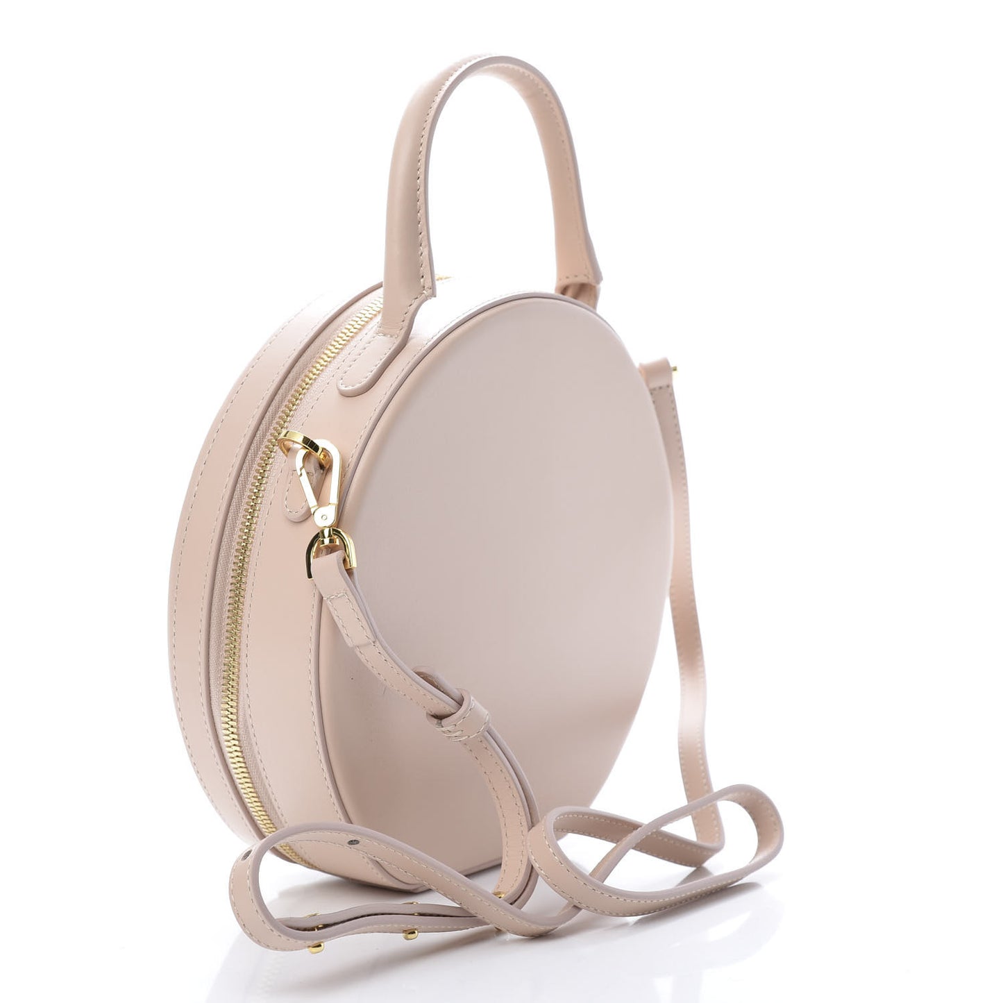 Calfskin Circle Crossbody Bag Rosa