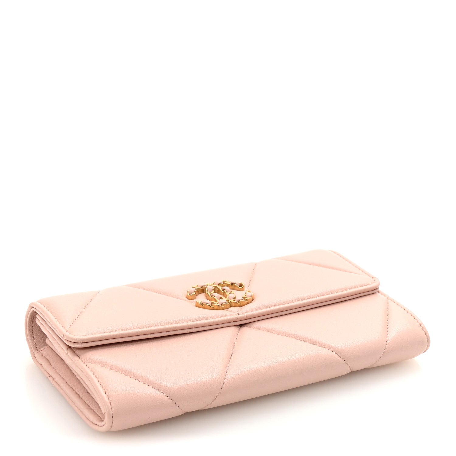 Chanel Lambskin Quilted Chanel 19 Flap Wallet Light Pink 4 of 9