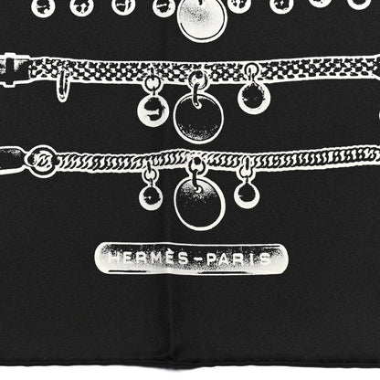 Hermes Silk Le Tresor De Medor Scarf 90 Black Creme 3 of 5