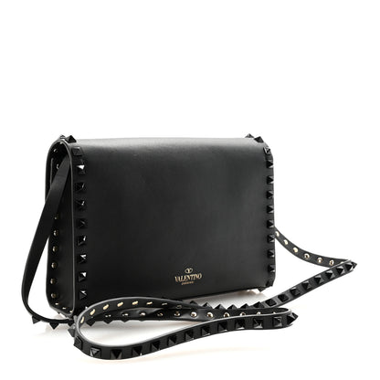 Valentino Garavani Vitello Monochrome Medium Rockstud Flip Lock Crossbody Bag Black 3 of 9