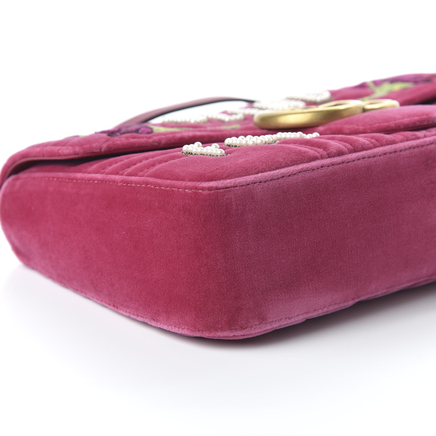 Gucci Velvet Matelasse Blind for Love Embroidered Medium GG Marmont Shoulder Bag Light Raspberry Rose Multicolor 6 of 10