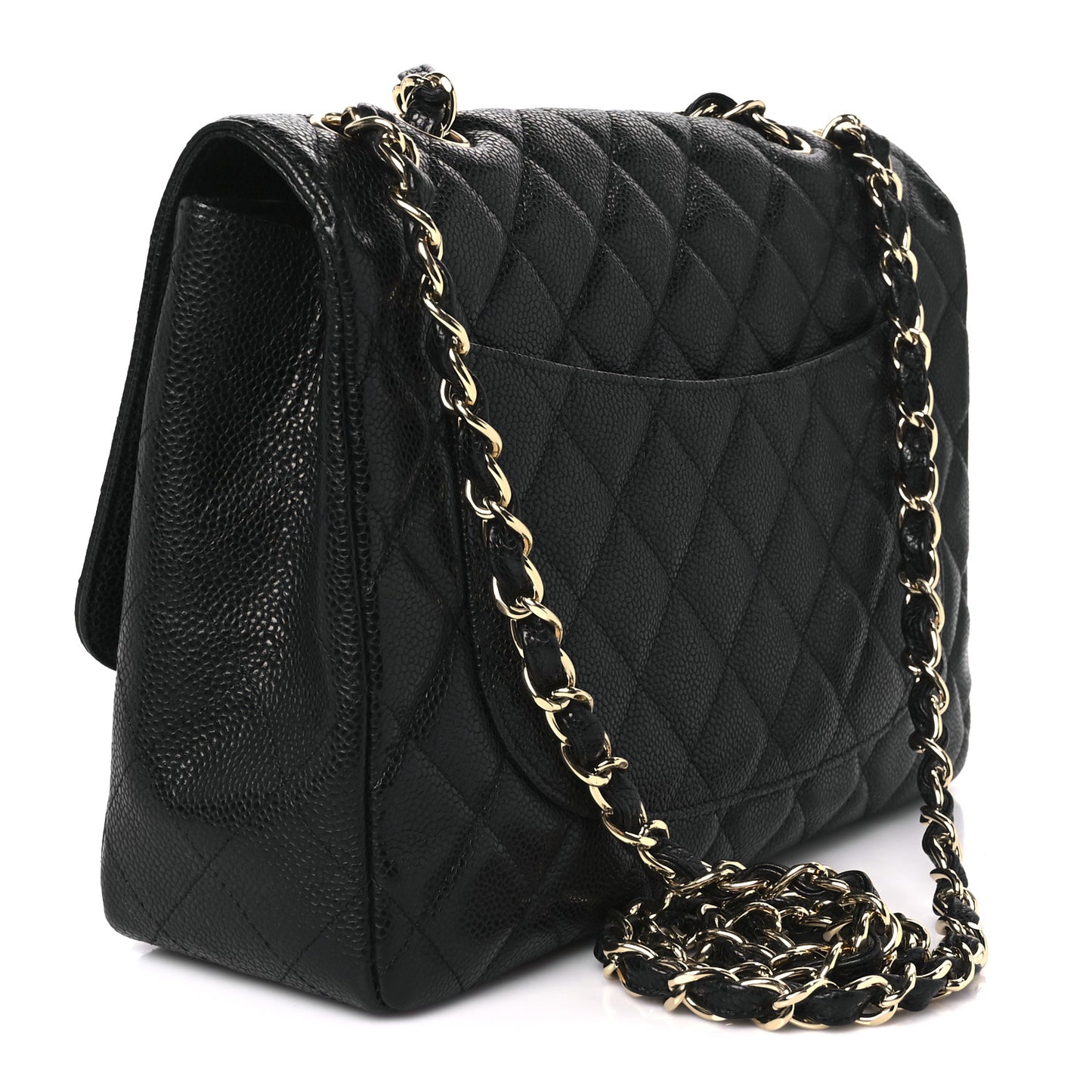 Caviar Quilted Jumbo Single Flap Black