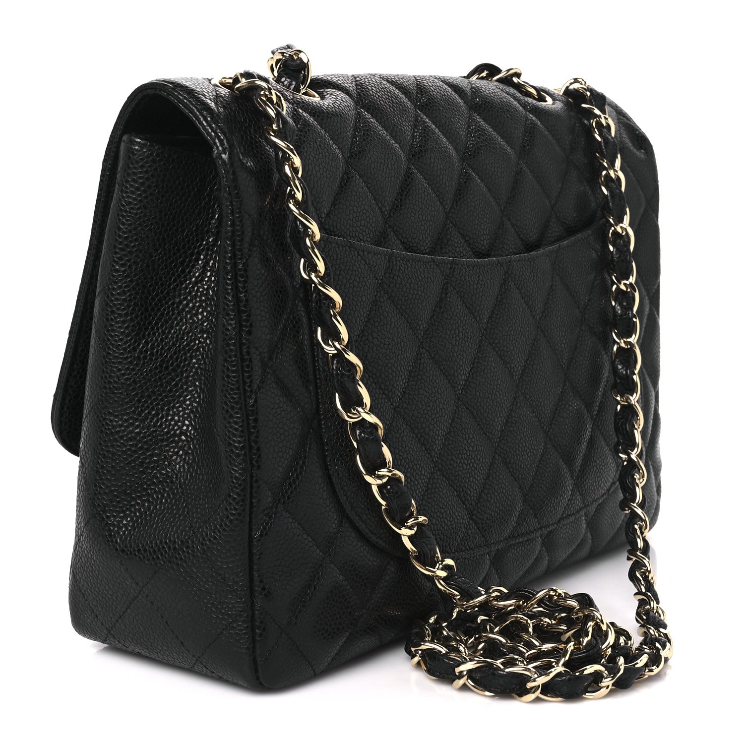 Chanel Caviar Quilted Jumbo Single Flap Black 3 of 11