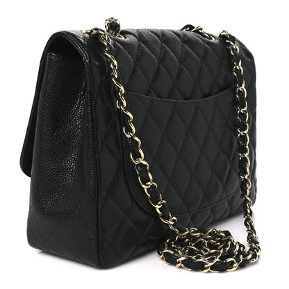 Chanel Caviar Quilted Jumbo Single Flap Black 3 of 11