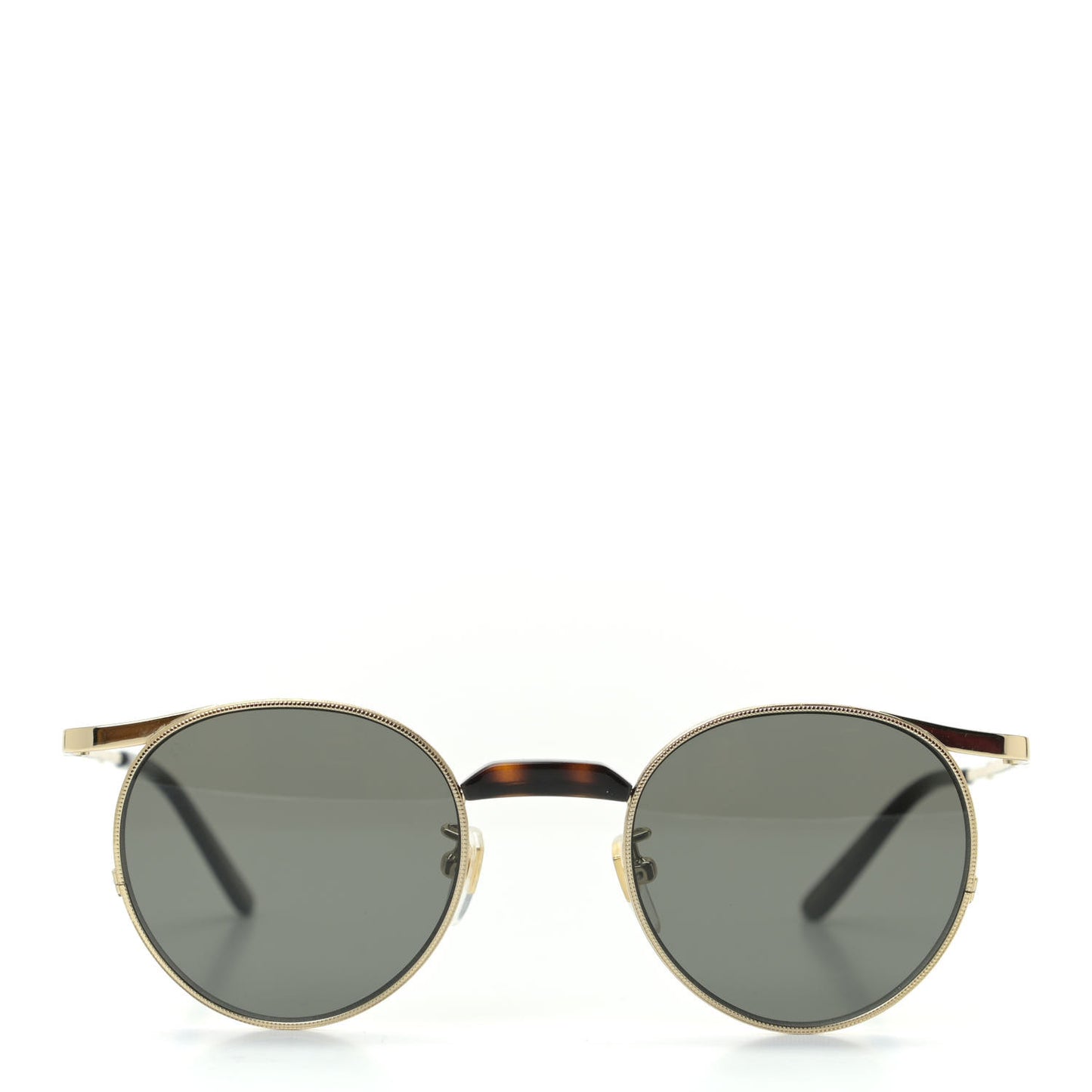 Metallic Round Eye Sunglasses GG0238S Gold Black