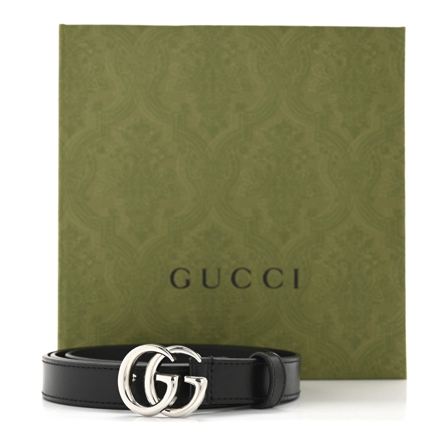 Plutone Calfskin Palladium Double G 20mm Belt 90 36 Black