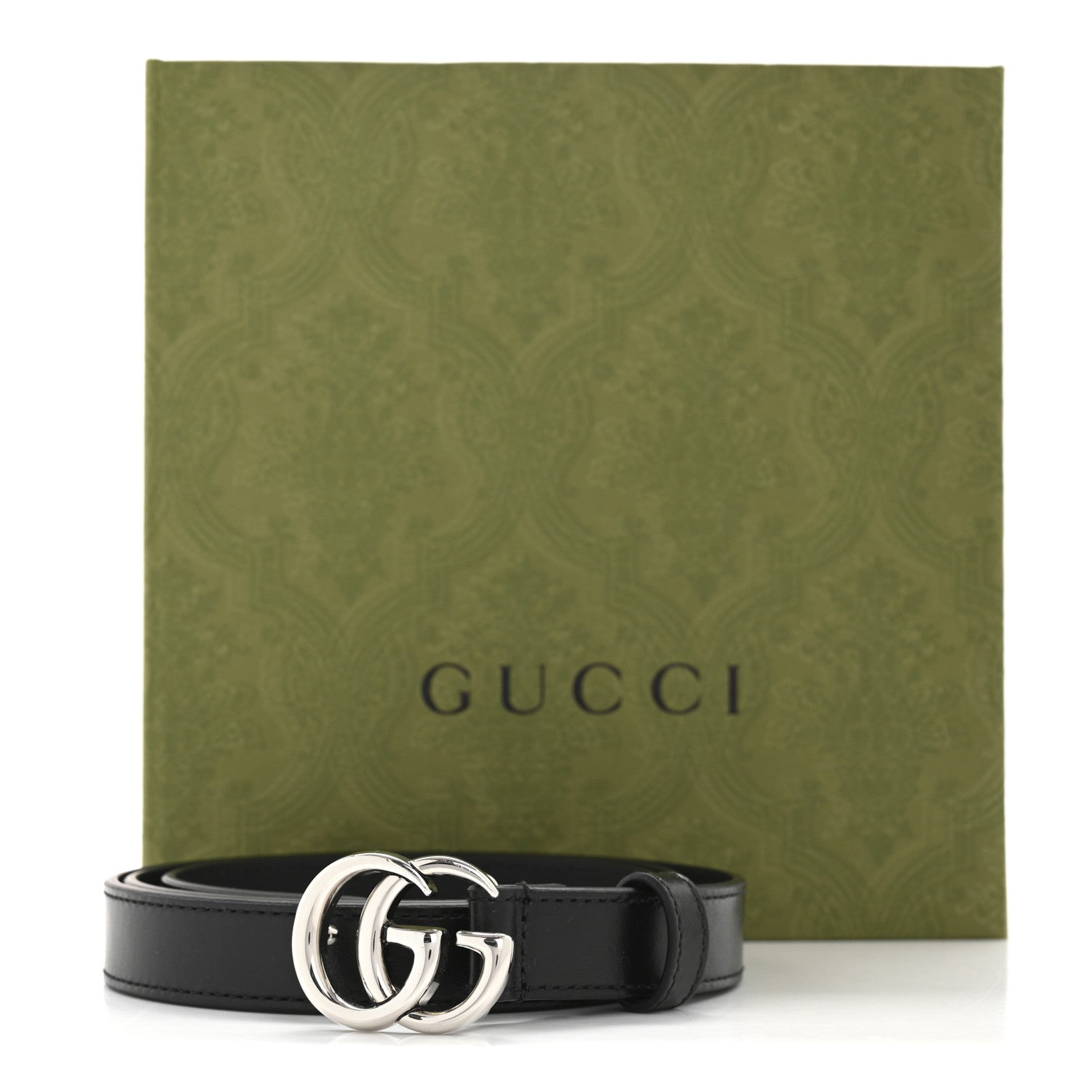 Gucci Plutone Calfskin Palladium Double G 20mm Belt 90 36 Black 6 of 6