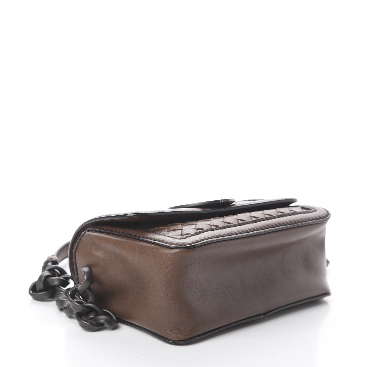 Nappa Intrecciato Border Sphere Flap Bag Brown