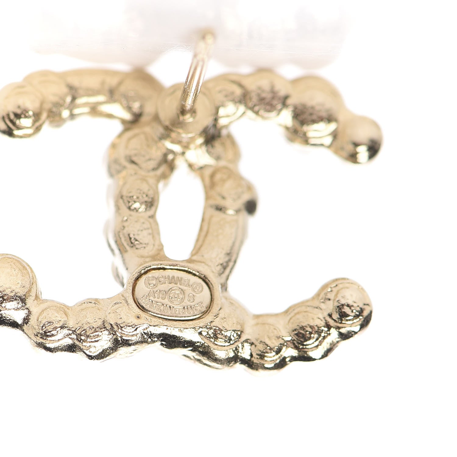 Chanel Crystal CC Earrings Gold Pink Multicolor Pearly White 4 of 5
