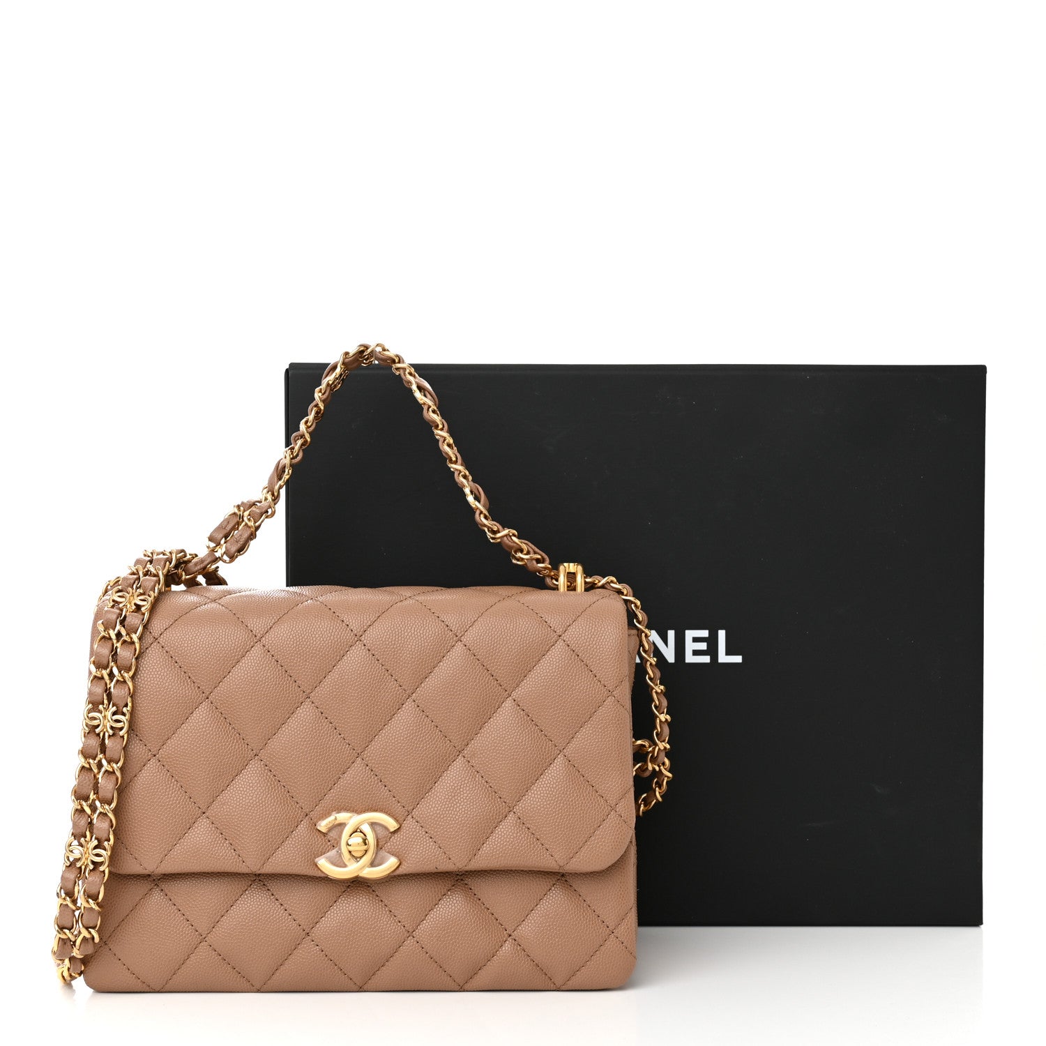 Chanel Caviar Quilted Coco First Flap Beige 11 of 11