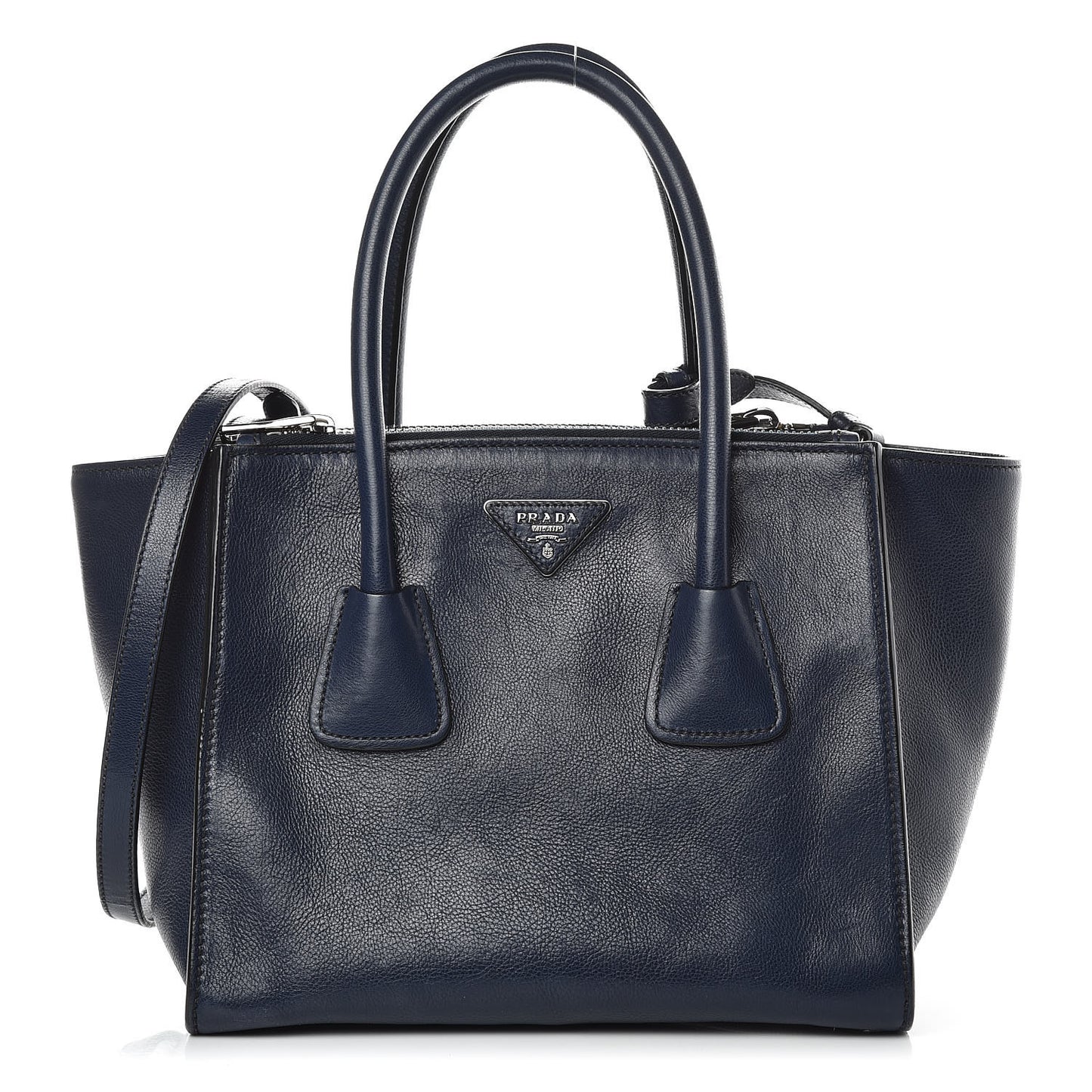 Glace Calf Small Twin Pocket Tote Baltico