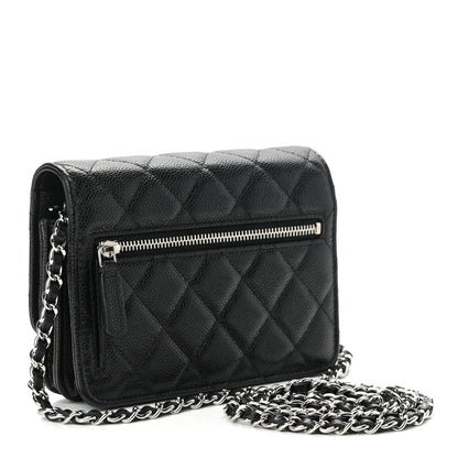 Chanel Caviar Quilted Mini Wallet On Chain WOC Black 2 of 10