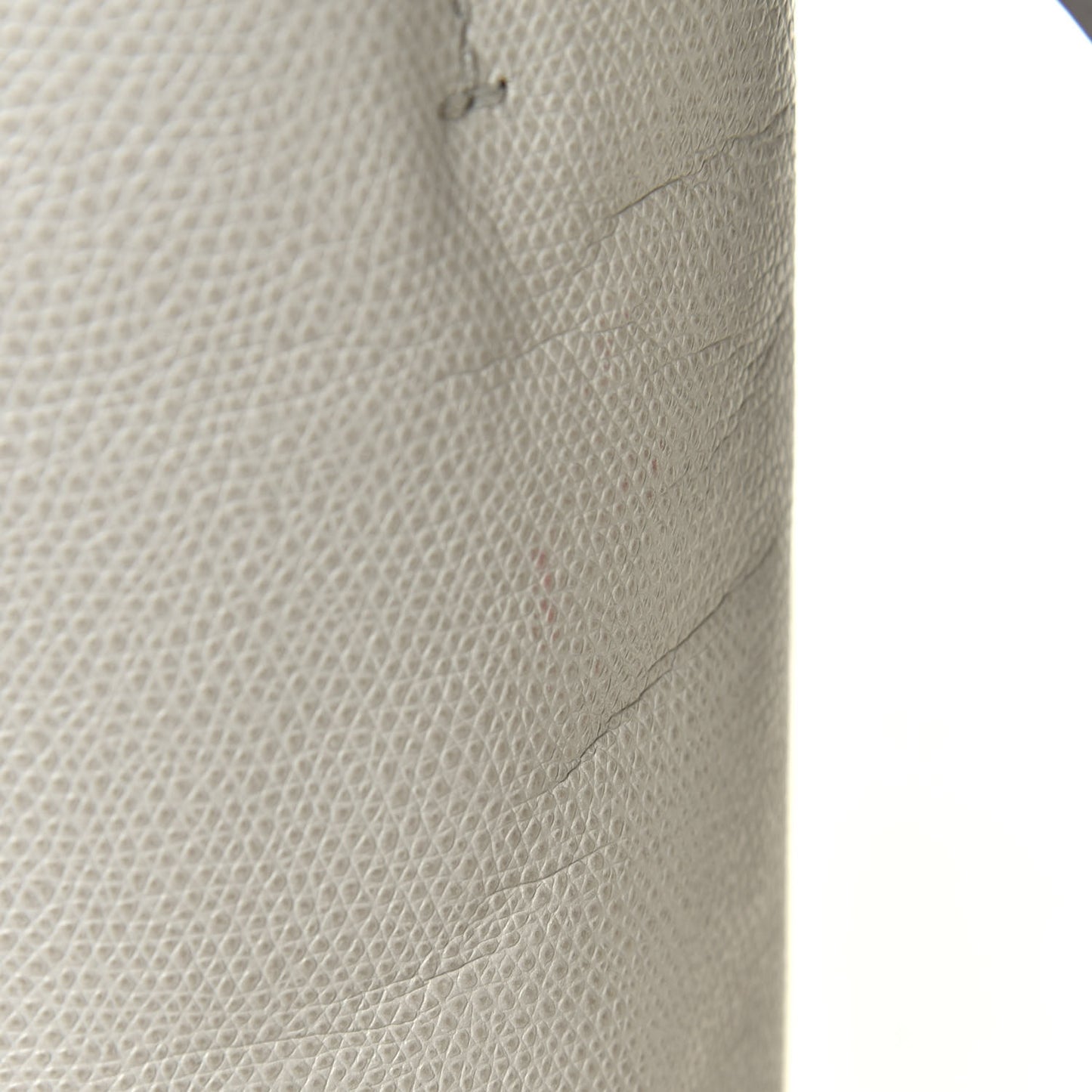 Grained Calfskin Small Vertical Bi-Cabas Cream Red