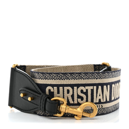Christian Dior Canvas Embroidered Shoulder Strap Blue 1 of 5