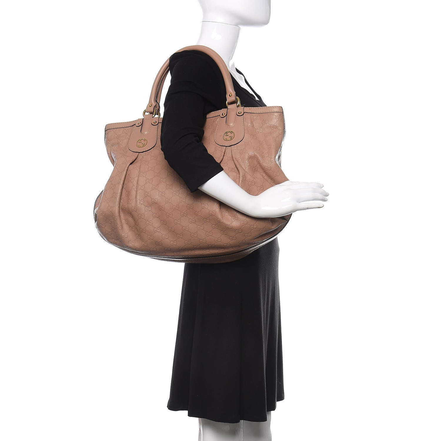 Gucci Guccissima Large Scarlett Stud Tote Dusty Rose 2 of 17
