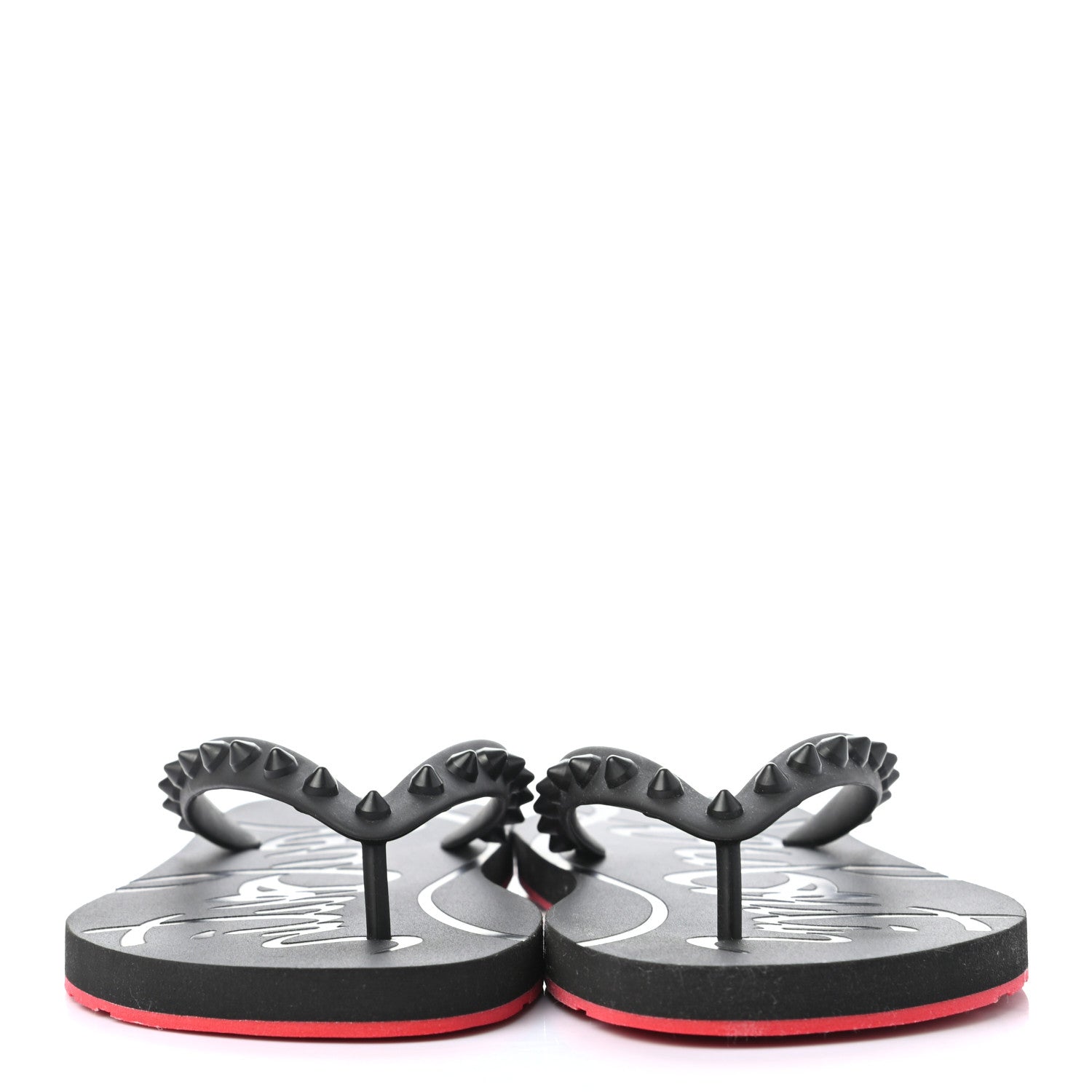 Christian Louboutin Rubber Spike Loubi Donna Flip Flop 37 Black 2 of 6
