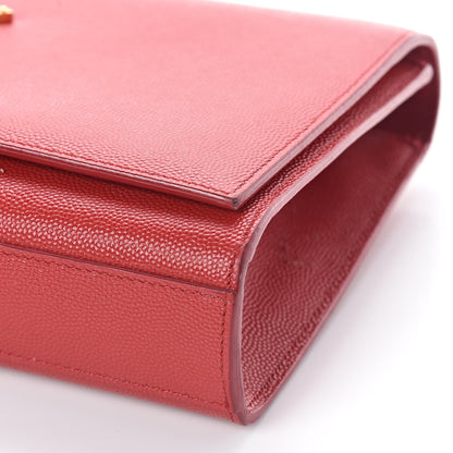 Saint Laurent Grain De Poudre Medium Monogram Kate Satchel Red 9 of 9