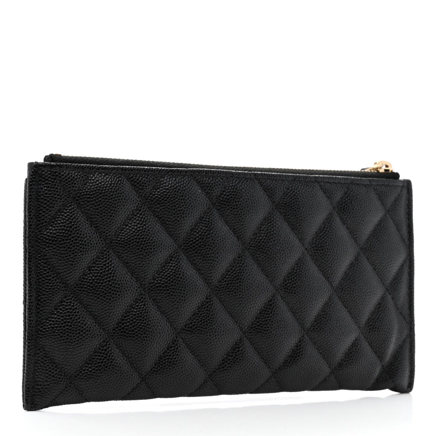 Caviar Quilted Classic Zip Pouch Black