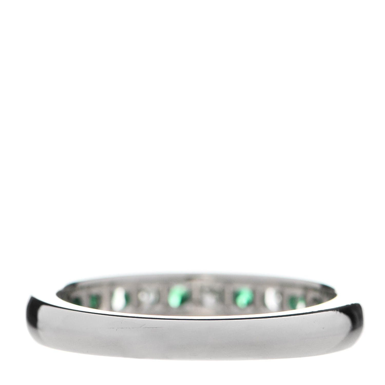 Tiffany Platinum Diamond Emerald Channel-Set Band Ring 51 5.75 3 of 5