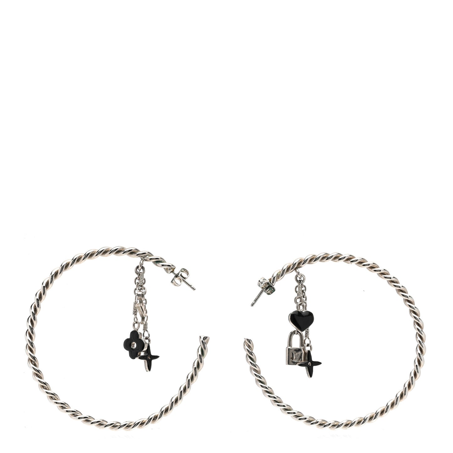 Sweet Monogram Creole Hoop Earrings Silver