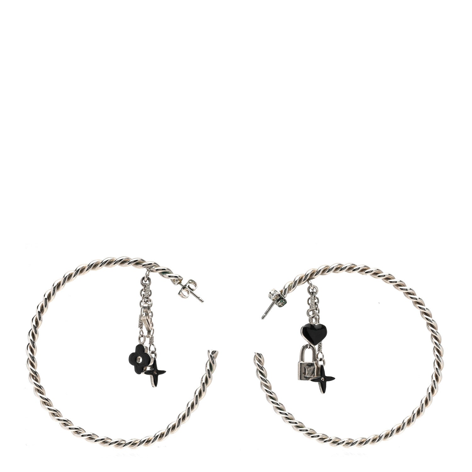 Louis Vuitton Sweet Monogram Creole Hoop Earrings Silver 2 of 6