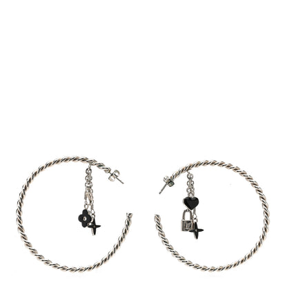 Louis Vuitton Sweet Monogram Creole Hoop Earrings Silver 2 of 6