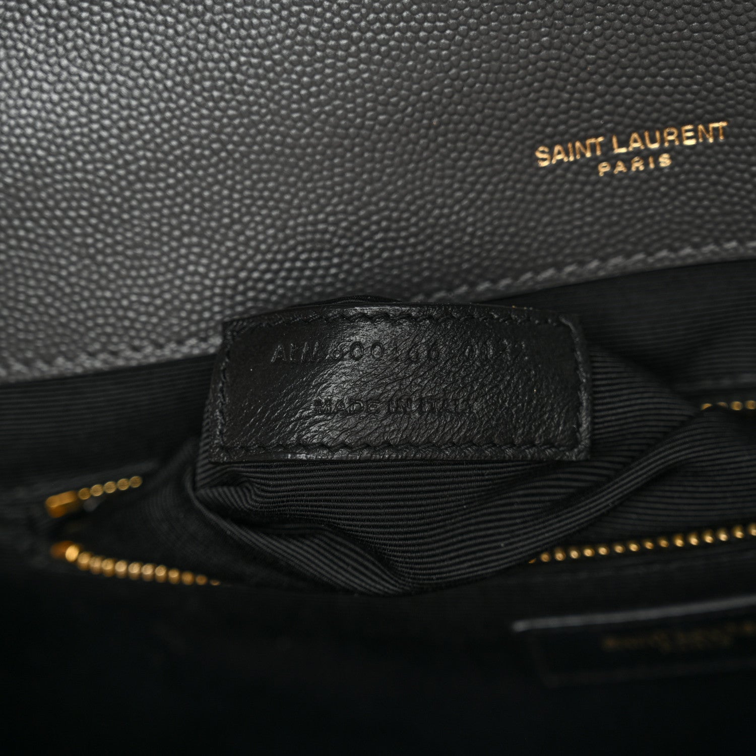 Saint Laurent Grain De Poudre Textured Mixed Matelasse Large Triquilt Monogram Satchel Storm Storm 6 of 10