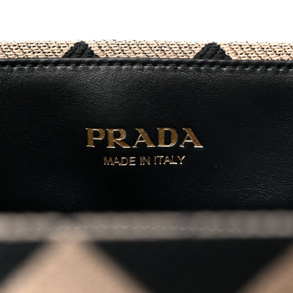 Prada Jacquard Saffiano Triangolo Symbole Embroidered Large Tote Black Corda 6 of 8