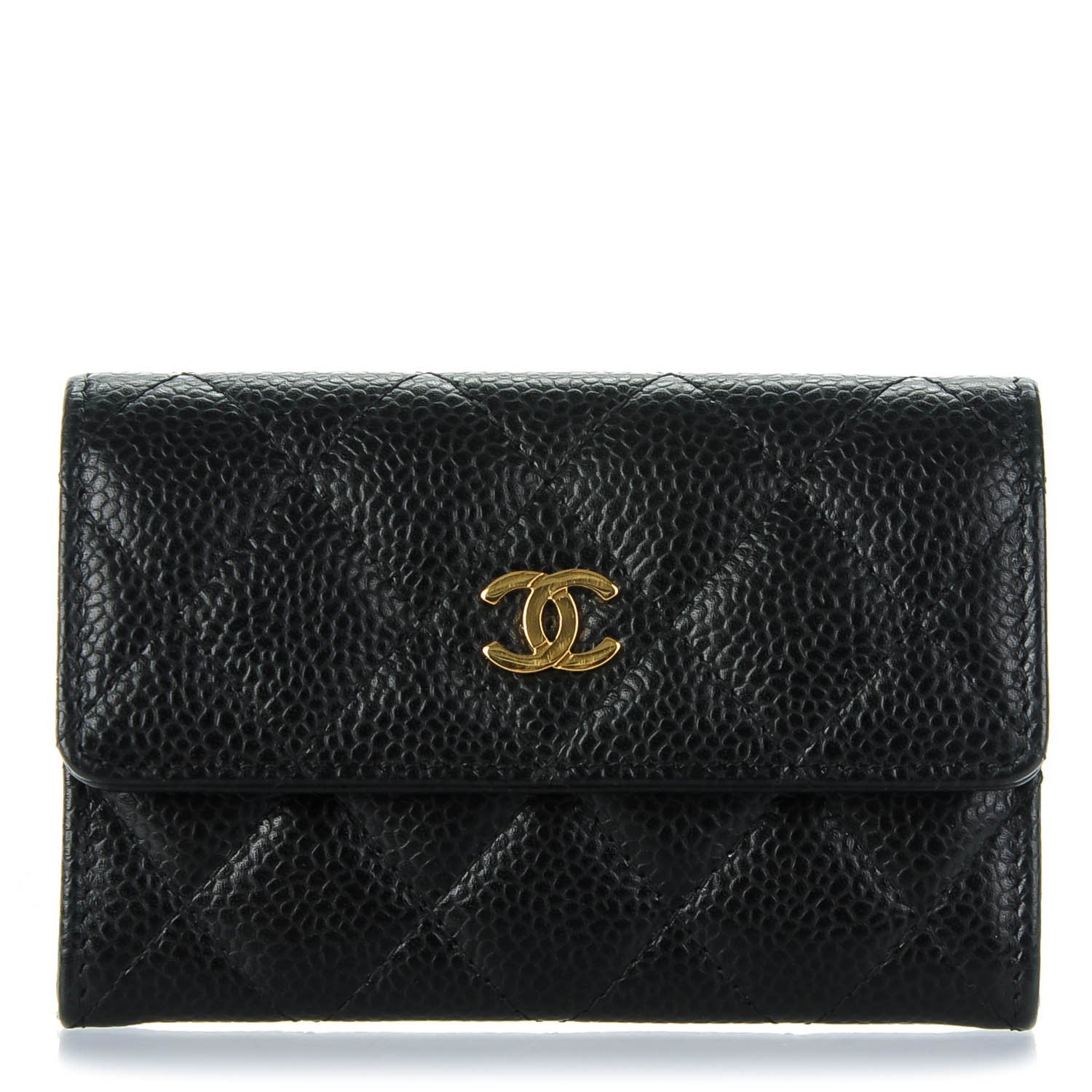 Chanel Caviar Quilted Flap Card Holder Black 1 of 8