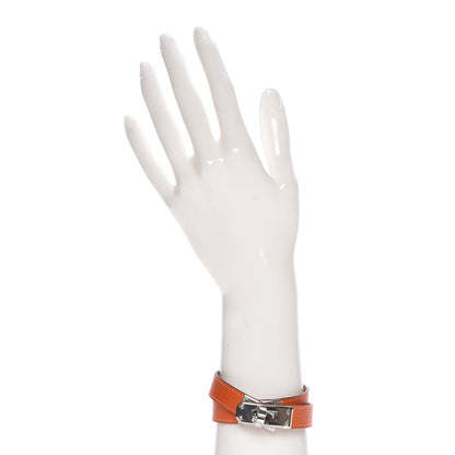Hermes Epsom Kelly Double Tour Bracelet S Orange 2 of 6