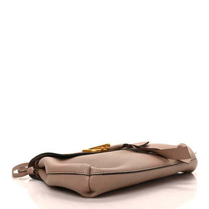 Valentino Garavani Pebbled Calfskin Medium VRing Chain Shoulder Bag Poudre 4 of 8