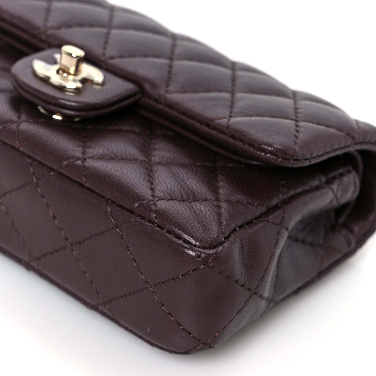Chanel Lambskin Quilted Mini Double Flap With Hook Dark Brown 11 of 12