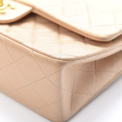 Chanel Lambskin Quilted Medium Double Flap Beige 11 of 15