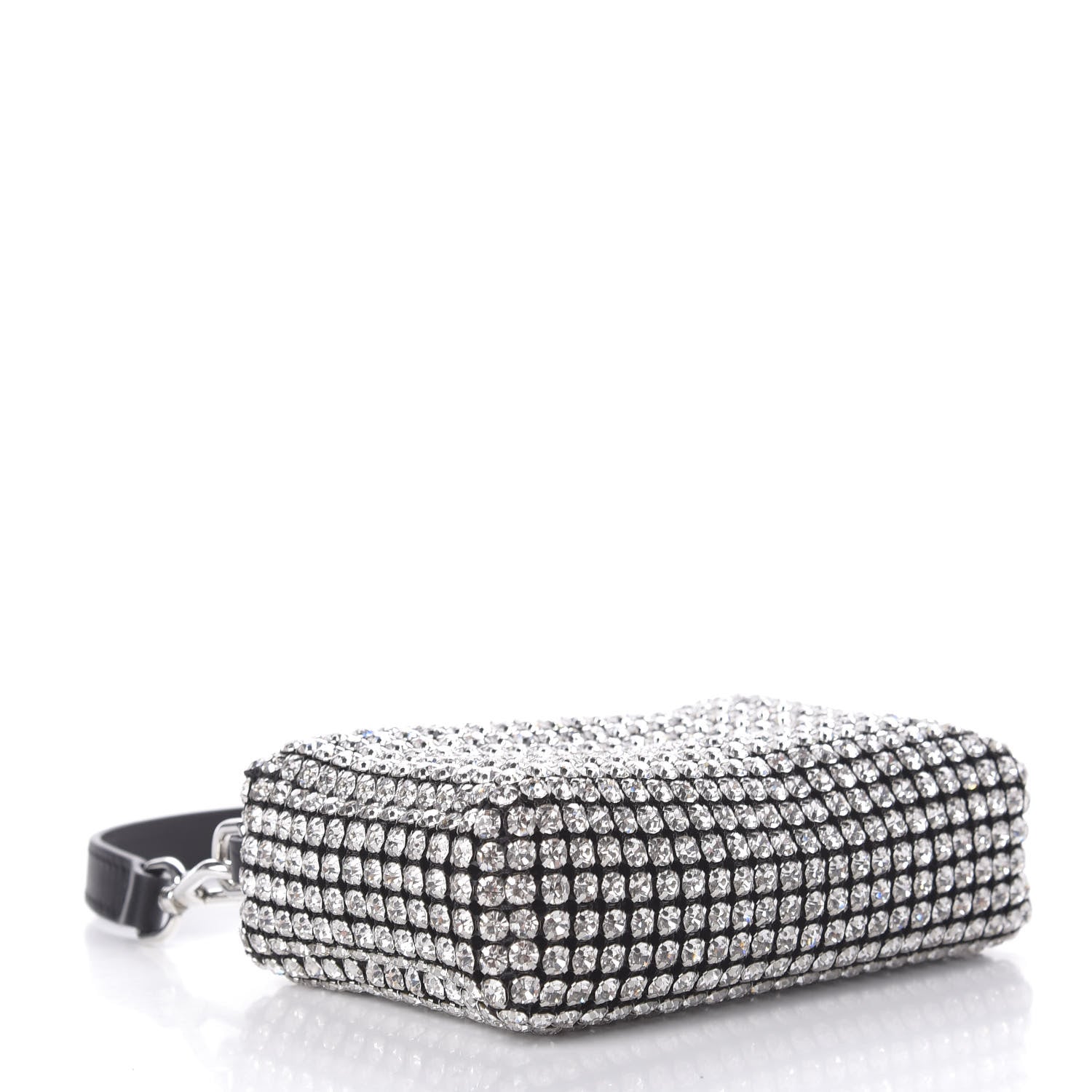 Alexander Wang Mesh Crystal Rhinestone Mini Heiress Pouch Black Silver 4 of 9