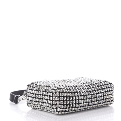 Alexander Wang Mesh Crystal Rhinestone Mini Heiress Pouch Black Silver 4 of 9